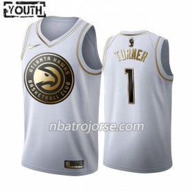 Barn Atlanta Hawks Tröja Evan Turner 1 2019-20 Nike Vit Golden Edition Swingman